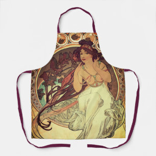 Art nouveau Alphonse Mucha elegante vrouw Schort