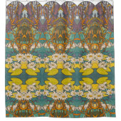 Art nouveau Alphonse mucha flower dragonfly Douchegordijn (Voorkant)