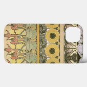Art nouveau alphonse mucha fuschia zonnebloemflora Case-Mate iPhone case (Achterkant (horizontaal))