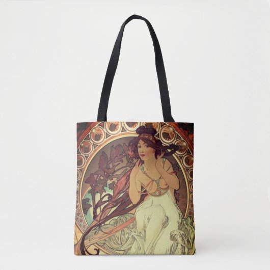 Art nouveau Alphonse Mucha muziek muze elegant Draagtas (Voorkant)