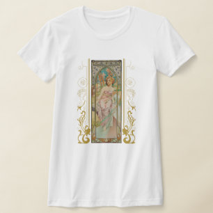 Art Nouveau Alphonse Mucha - Ochtend Ontwaken T-shirt