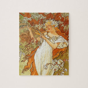 Art Nouveau Alphonse Mucha Spring Puzzle Legpuzzel