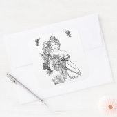 Art nouveau Alphonse Mucha sticker (Envelop)