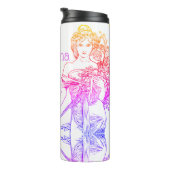 Art nouveau Alphonse Mucha Thermosbeker (Geroteerd rechts)