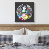 Art Nouveau Angel On Stained Glass Canvas Afdruk (Insitu (Slaapkamer))