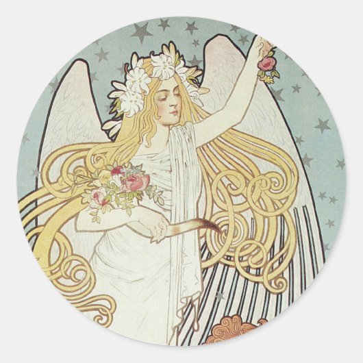 Art Nouveau Angel Stickers (Voorkant)