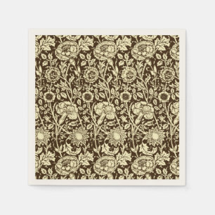Art Nouveau Anjer Damast, Bruin en Crème Servet