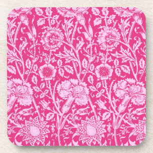 Art Nouveau Anjer Damast, Fuchsia Roze Drankjes Onderzetter