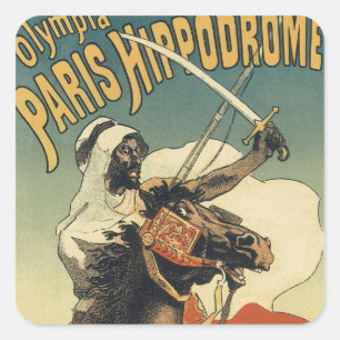 Art Nouveau antiek, Arabieren van de Saharawoestij Vierkante Sticker