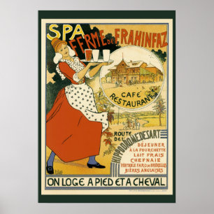 Art Nouveau antiek, Bierbar Restaurant en Café Poster