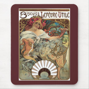 Art Nouveau antiek, Biscuits van Alphonse Mucha Muismat