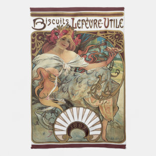 Art Nouveau antiek, Biscuits van Alphonse Mucha Theedoek