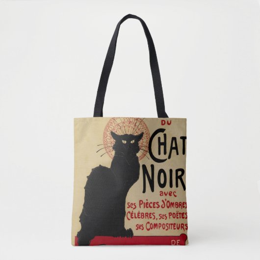 Art Nouveau-antiek, Ce Soir Chat Noir Zwarte Kat Draagtas (Voorkant)