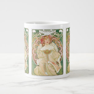 Art Nouveau-antiek, Champenois door Alphonse Mucha Extra Grote Beker