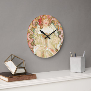 Art Nouveau-antiek, Champenois door Alphonse Mucha Grote Klok