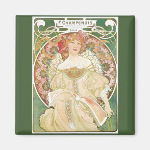 Art Nouveau-antiek, Champenois door Alphonse Mucha Magneet