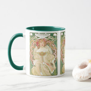 Art Nouveau-antiek, Champenois door Alphonse Mucha Mok