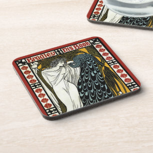 Art Nouveau antiek, De Kus door William Bradley Bier Onderzetter