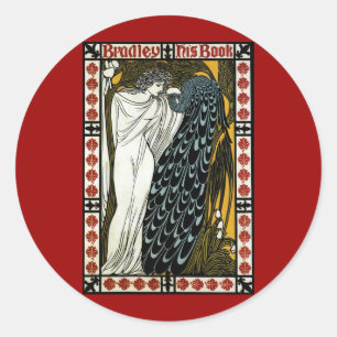 Art Nouveau antiek, De Kus door William Bradley Ronde Sticker