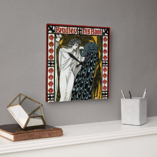 Art Nouveau antiek, De Kus door William Bradley Vierkante Klok