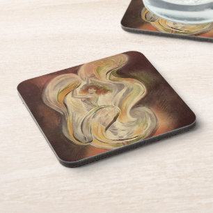 Art Nouveau-antiek, La Loie Fuller moderne dansere Bier Onderzetter