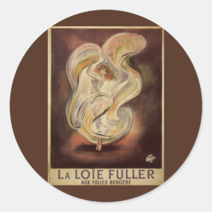 Art Nouveau antiek, La Loie Fuller moderne dansere Ronde Sticker