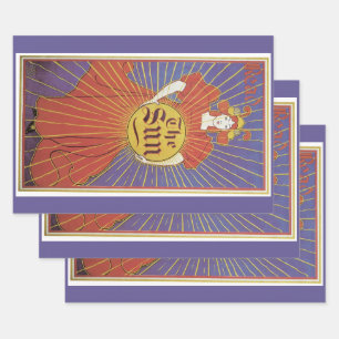 Art Nouveau antiek, New York Sun Krant Inpakpapier Vel