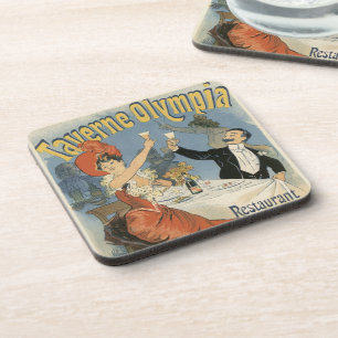 Art Nouveau antiek, Restaurant Taverne Olympia Bier Onderzetter