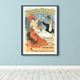Art Nouveau antiek, Restaurant Taverne Olympia Canvas Afdruk