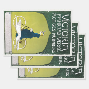 Art Nouveau antiek, Victoria Fahrrad Werke, Rehm Inpakpapier Vel