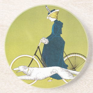 Art Nouveau antiek, Victoria Fahrrad Werke, Rehm Zandsteen Onderzetter