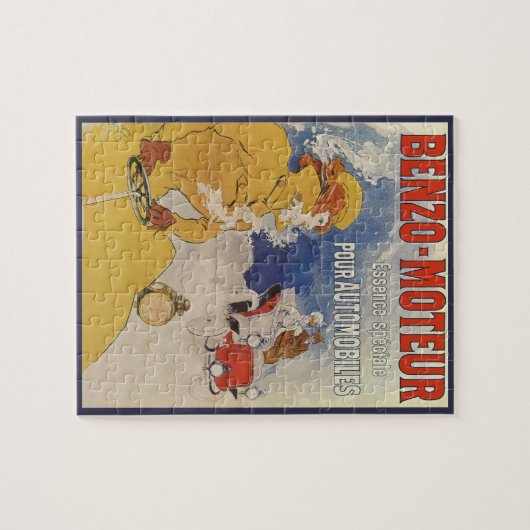 Art Nouveau-antiek, vrouw in antieke cabriolet Legpuzzel (Horizontaal)