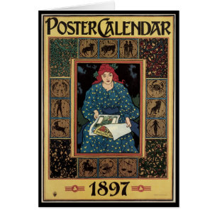Art Nouveau-antiek, vrouw leest astrologieboek