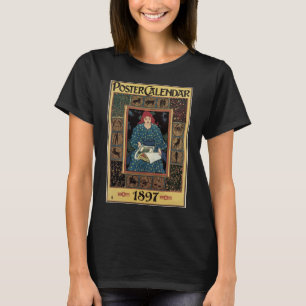 Art Nouveau antiek, vrouw leest astrologieboek T-shirt