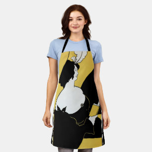 Art Nouveau antiek, vrouw leest een geel boek Schort