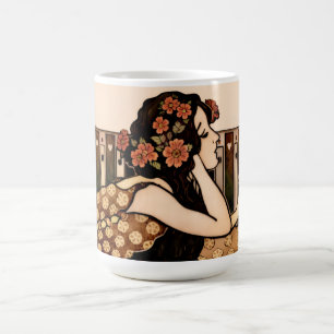 Art Nouveau antieke lezer Koffiemok