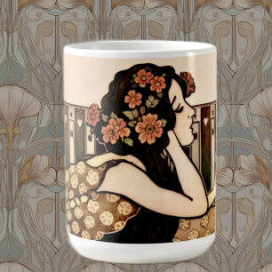 Art Nouveau antieke lezer Koffiemok