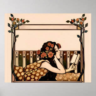 Art Nouveau antieke lezer Poster