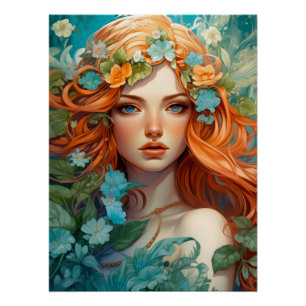 Art Nouveau Aos sí Fairy Perfect Poster