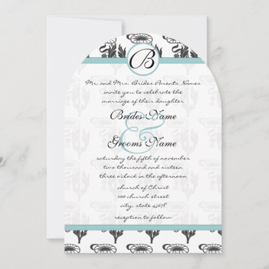 Art nouveau Art Déco Daisy Faire-part de mariage (Devant)