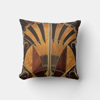 art Nouveau, art deco, , meerhoutkleuren Kussen