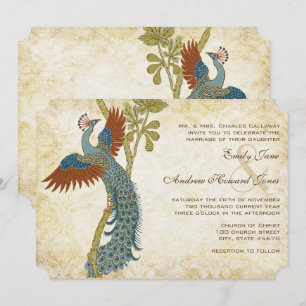 Art Nouveau Art Deco Pauw Vogels Bruiloft Kaart