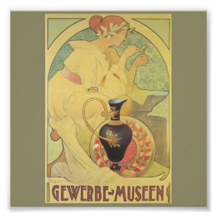 Art nouveau,art deco,poster,G. ABBEGG, Gewerbe Mus Foto Afdruk