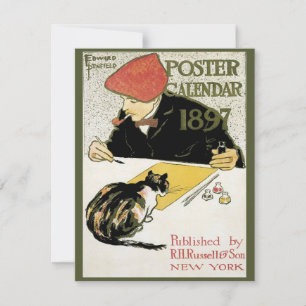  Art Nouveau, artistieke schildering met Pet Cat