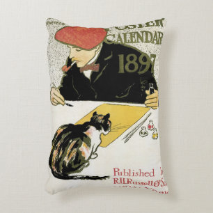 Art Nouveau, artistieke schildering met Pet Cat Accent Kussen