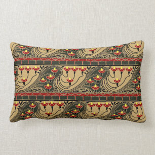 Art Nouveau Arts & Crafts Dragonfly Floral Frieze Kussen