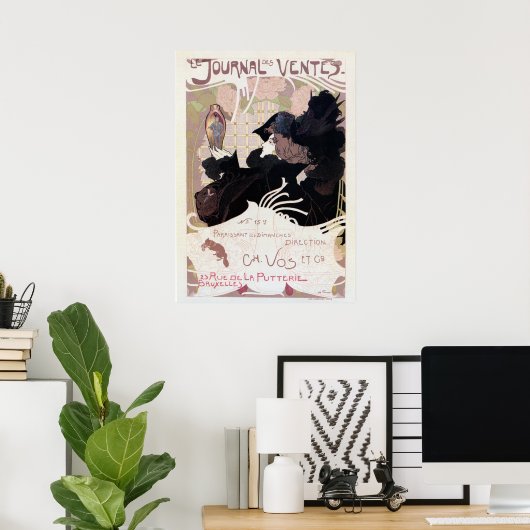  art nouveau aucadheet en poster (Thuiskantoor)