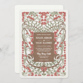 Art Nouveau August Berries Huwelijk Elegantie Kaart (Voorkant / Achterkant)