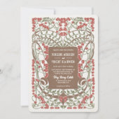 Art Nouveau August Berries Huwelijk Elegantie Kaart (Voorkant)
