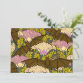 ARt Nouveau Bat Halloween Invitation Kaart (Staand voorkant)